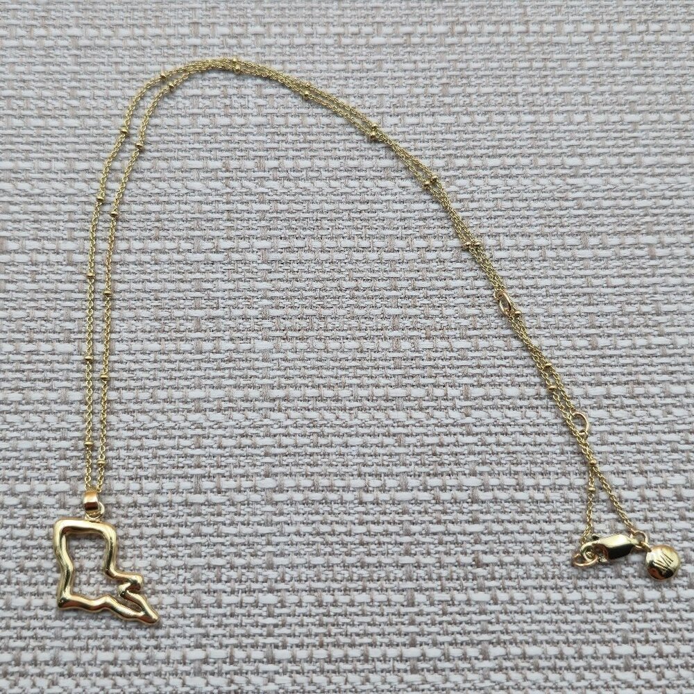 18 Inch Gold Over Sterling Silver Cristy Cali State Necklace A5948 - Picture 1 of 7